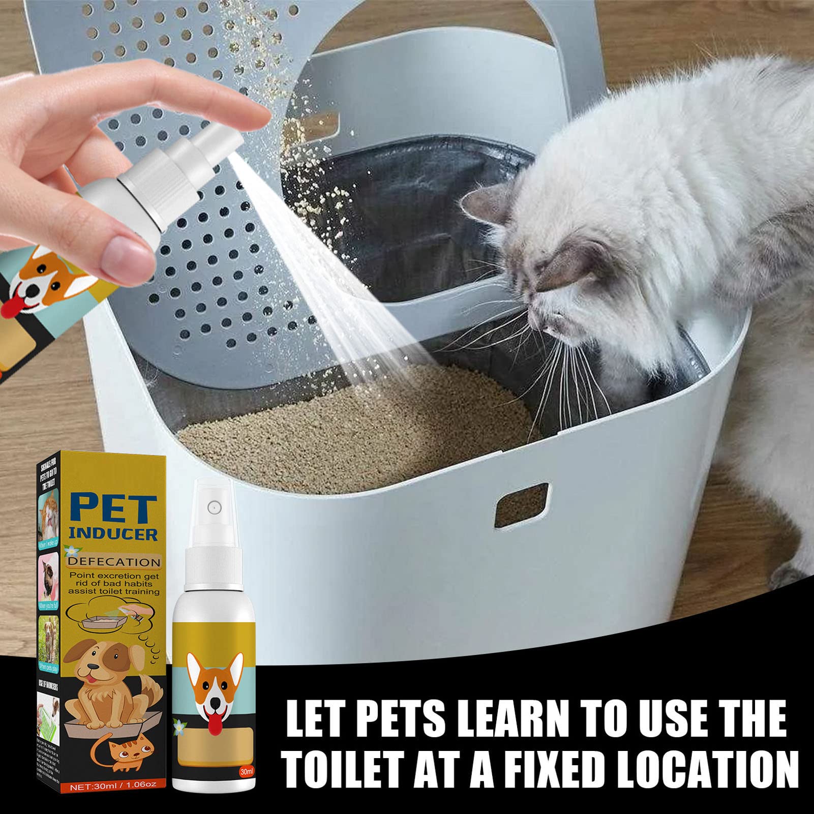 Tnfeeon Spray per Addestramento del Cane, Spray per Attrazione per Cani e Gatti Che Addestrano Il Vasino, Vasino per Animali dal Design Compatto da 30 Ml