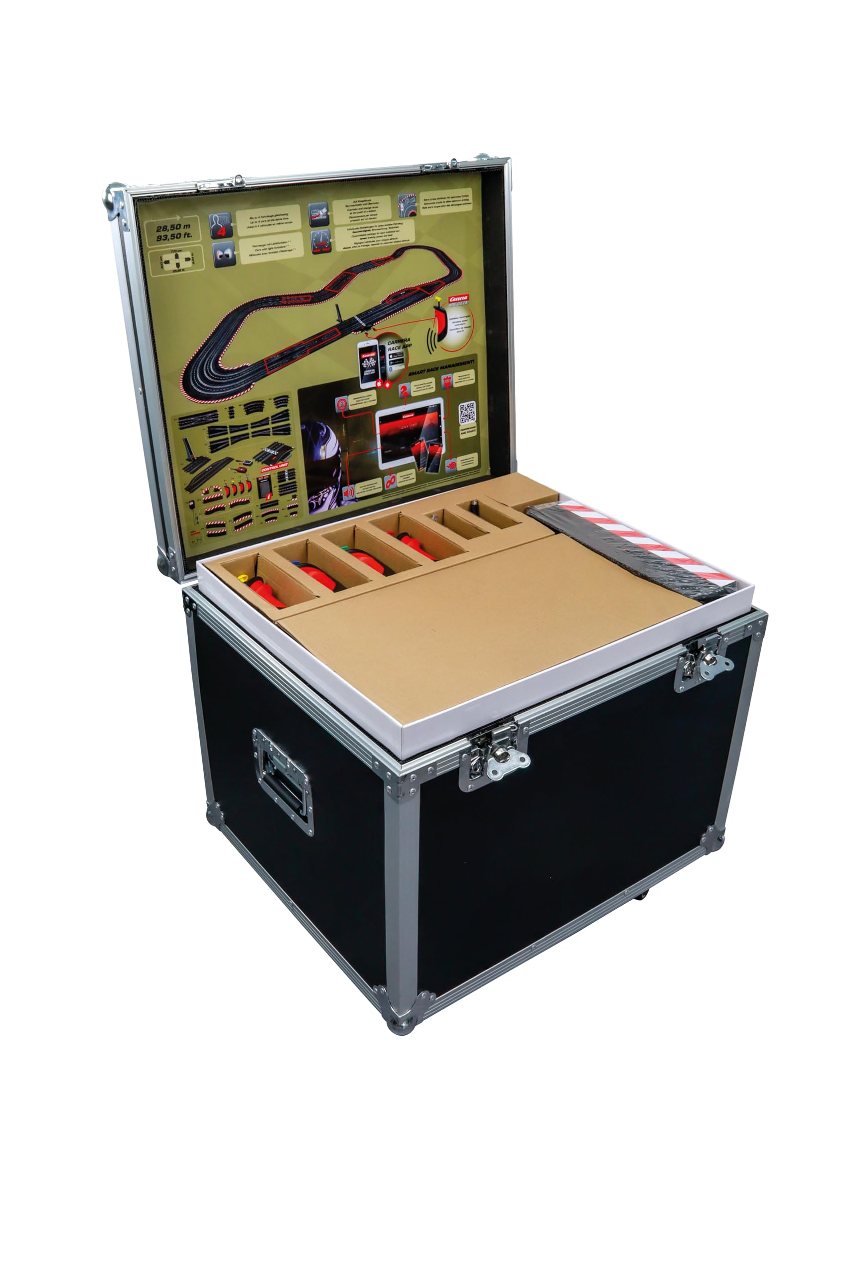 Carrera Ultimate XXL Edition One – Digitale Rennbahn 1:24 mit 4 Fahrzeugen (Porsche 911 RSR, BMW M4 GT3, Corvette C8.R) – Spurwechsel, Drift-Kurven, Ghost- & Safetycar-Funktion, AppConnect kompatibel