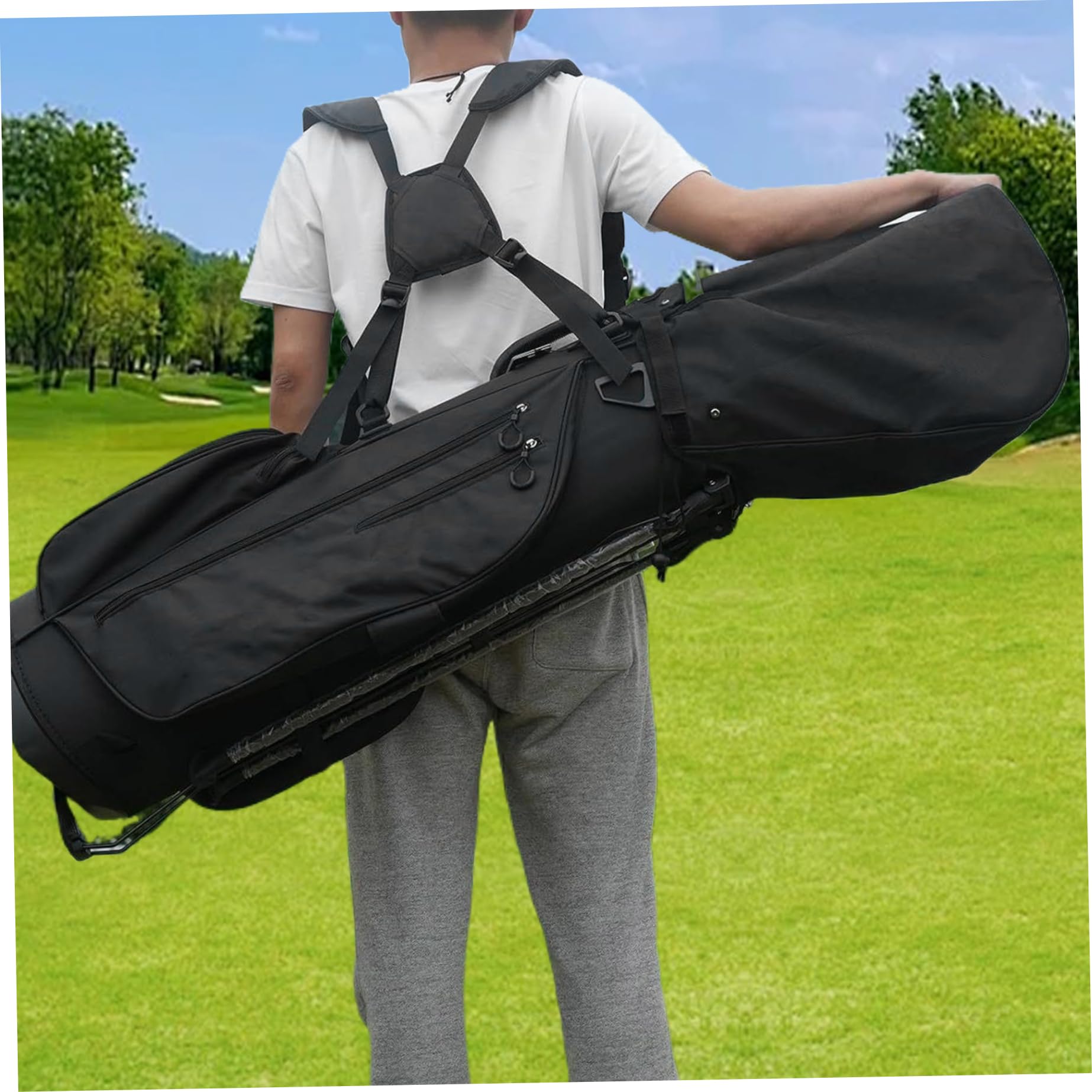 Funda Impermeable para Bolsa de Golf | Funda Impermeable para Bolsa de Golf, Capucha portátil con Cremallera y Capucha con Hebilla Fija para Hombres y Mujeres, Bolsas de Soporte Carrito de transpor