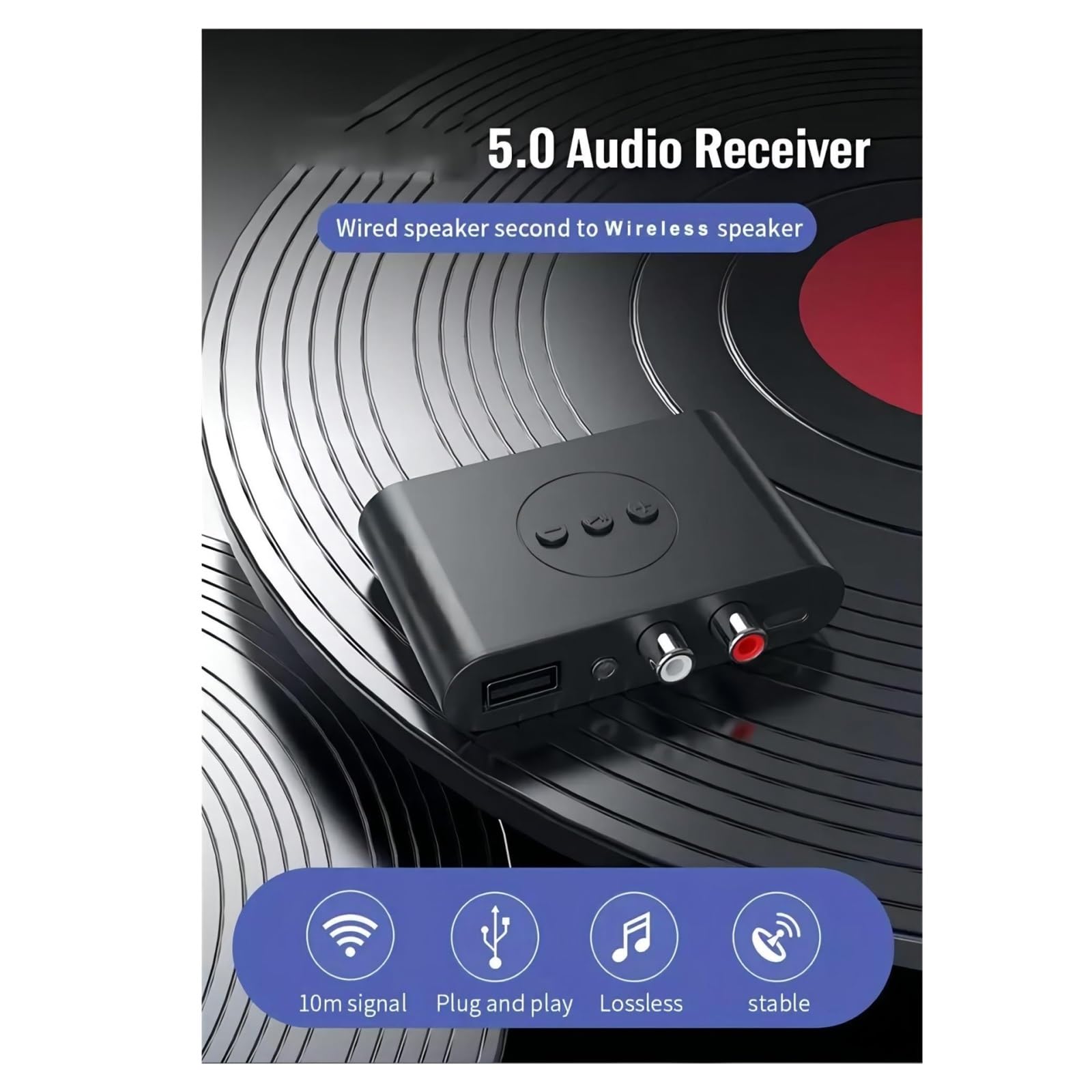 Odbiornik Audio Bluetooth Jack Stereo Bezprzewodowy Adapter Muzyczny Z Mikrofonem Do Wzmacniacza Głośników Zestawu Samochodowego