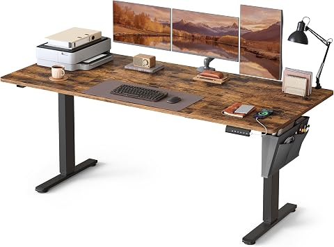 VASAGLE Electric Standing Desk, Height Adjustable, 180 x 80 cm, 4 Presets