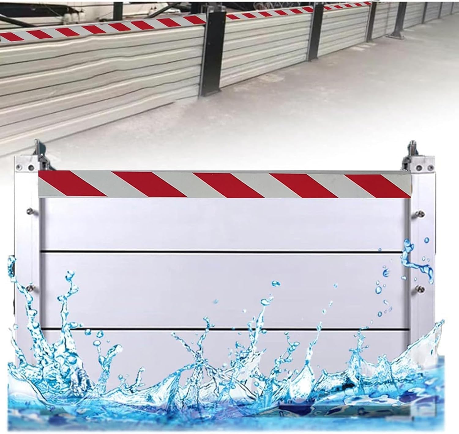 Barrière anti-inondation panneau prévention et barrières crue