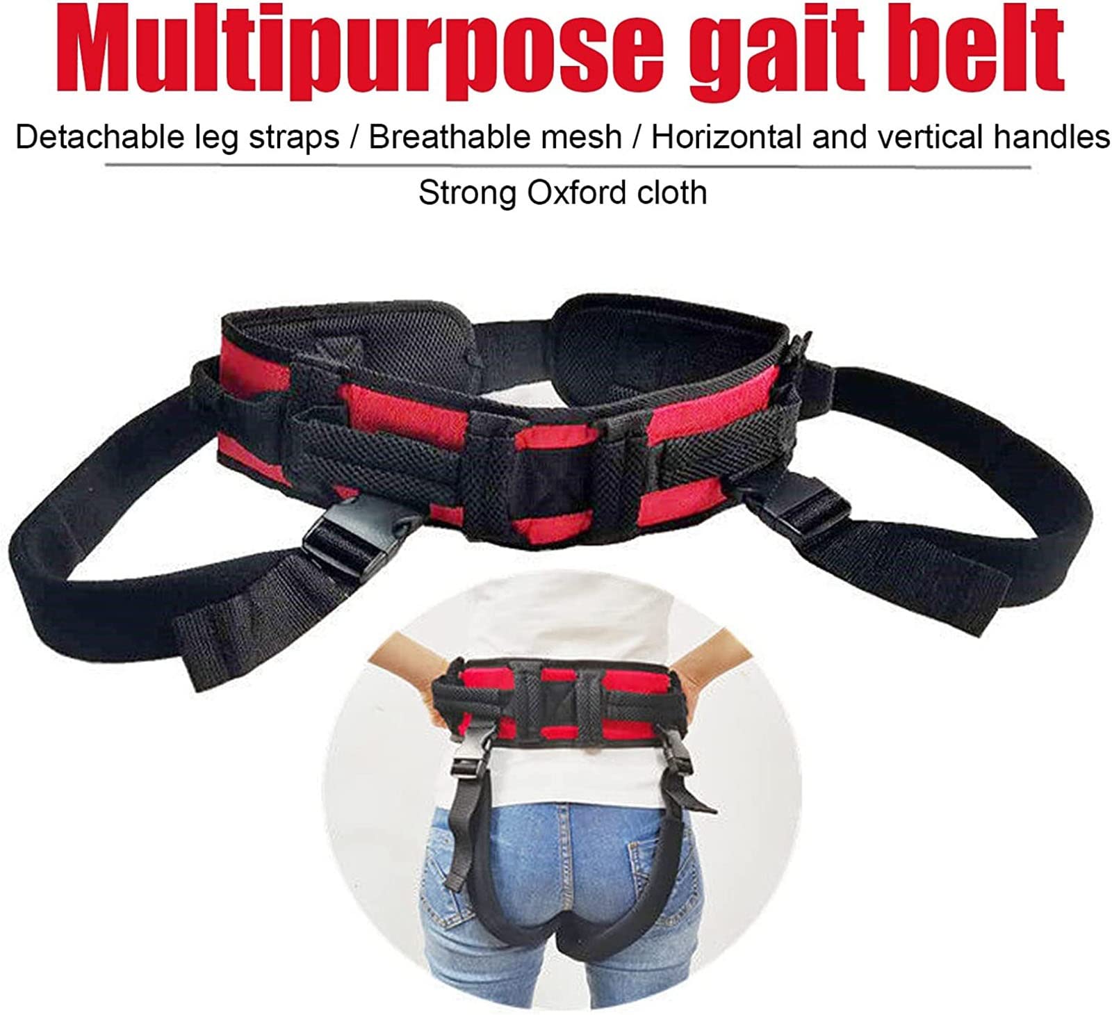 CEEBUS ArnéS ElevacióN Paciente Cuerpo Completo Cinturón de Transferencia, Cinturón de Marcha con Asas, Correas de Asistencia Médica, para Silla de Ruedas, Movilidad y Discapacidad. (Size : L)