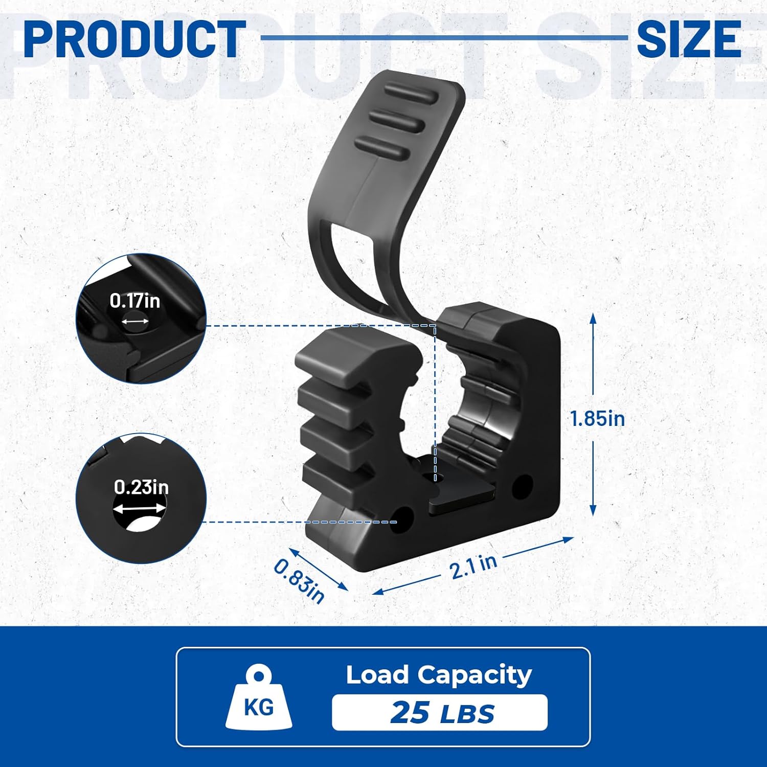 ROBLOCK Quick Release Rubber Clamp Mounts, 4-Pack Adjustable shovel clamp mount, Rubber Tool Handle Bracket for 0.8" to 1.2" Diameter, Universal Garage Storage, RV, Boat, ATV, and Any Wall