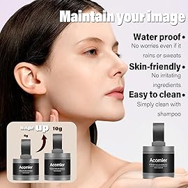 Acomler Instantly Root Cover Up Hairline Shadow Powder,Root Touch Up Hair Color 0.35 Ounce for Thinning Hair, Grey Hair Coverage Hair Powder for Women Men with Eyebrows,Beard Line,Bald Spots (Black)