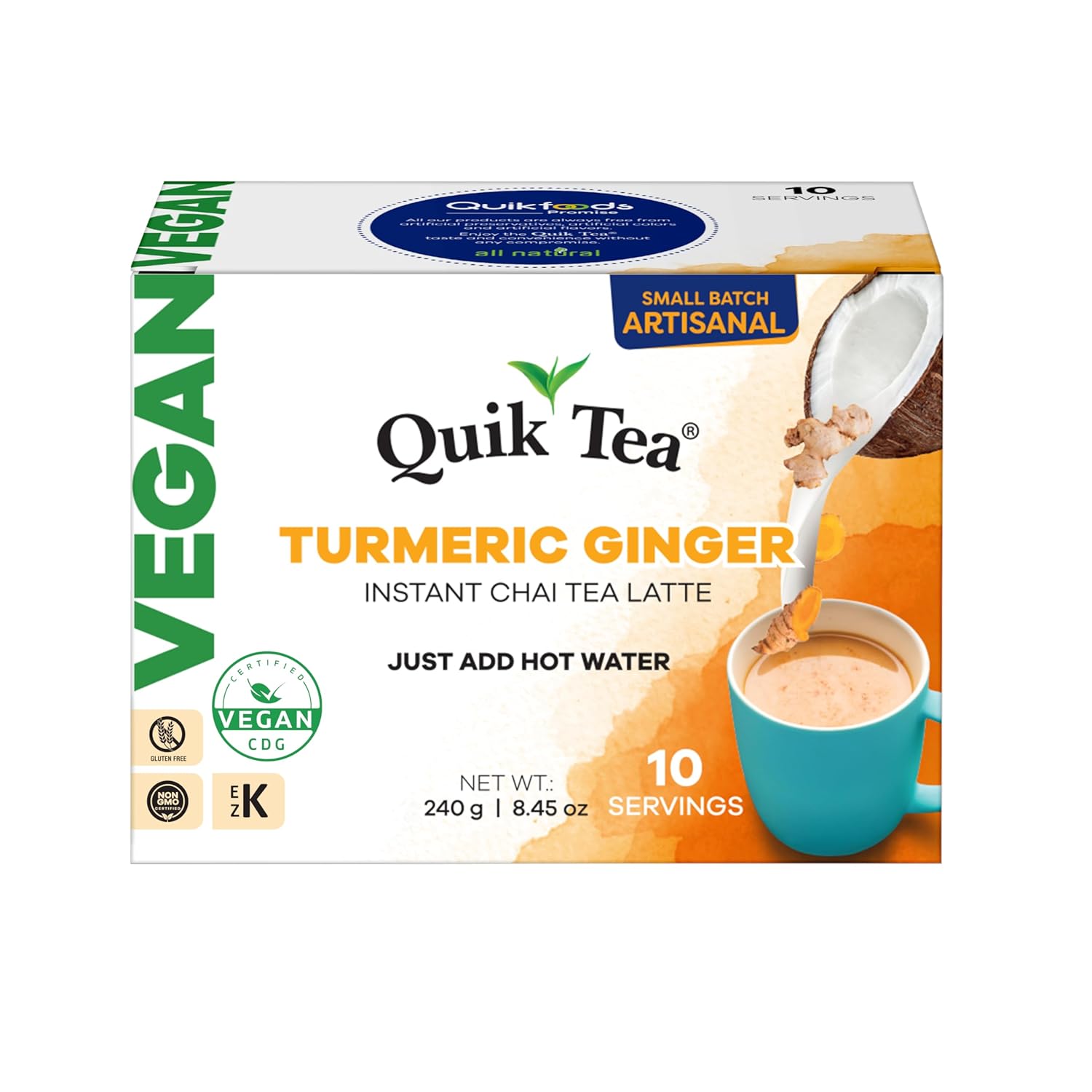 Té Chai Latte Vegano Jengibre Cúrcuma 10 Sobres