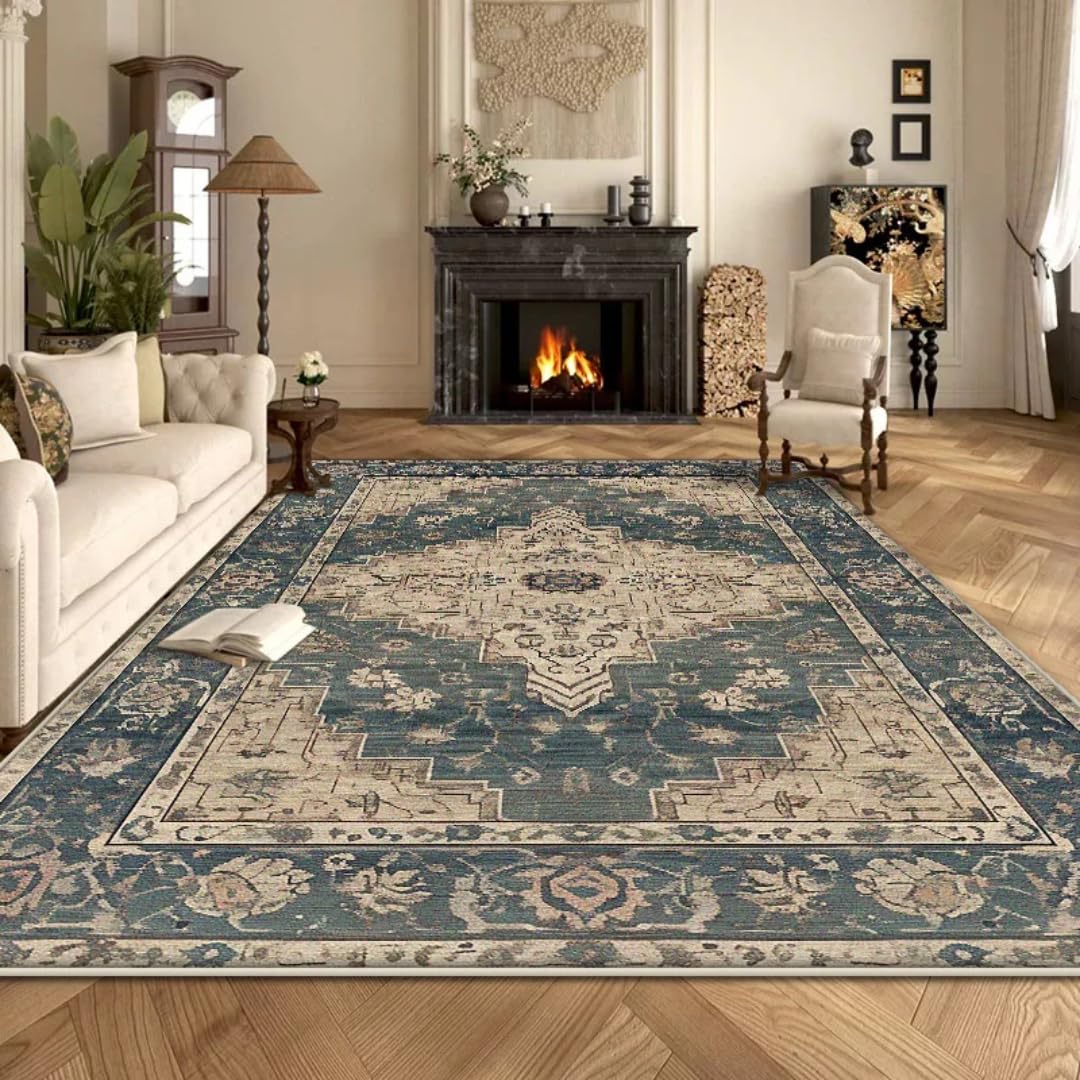 Tapis de salon style rétro pour sublimer l'espace canapé et les tables basses du séjour