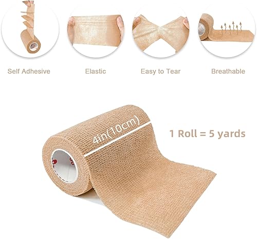 Miniatura 8 de Paquete de 24 vendas autoadhesivas Carbou para deportes, lesiones, tratamientos y recuperación, cinta de primeros auxilios para gatos, perros