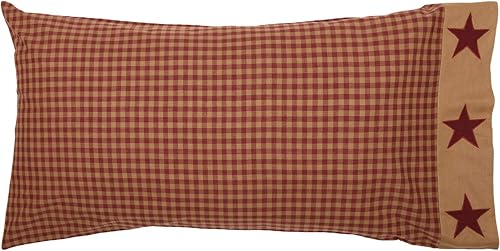 Miniatura 5 de VHC Brands Ninepatch Star - Juego de 2 fundas de almohada estándar con borde de apliques, 21 x 30 pulgadas, accesorios de ropa de cama campestre,