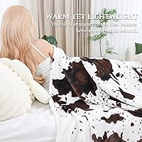 Vista 31 de Fleece Blanket King Size - Oversized Soft Plush Cow Print Throw, Full Size Blankets for Bed & Couch - Lightweight Cute Country Home Decor
