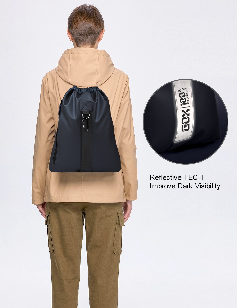 Amazon.com | GOX Drawstring Bag Small Gym Bag for Women Men  display picture 3
