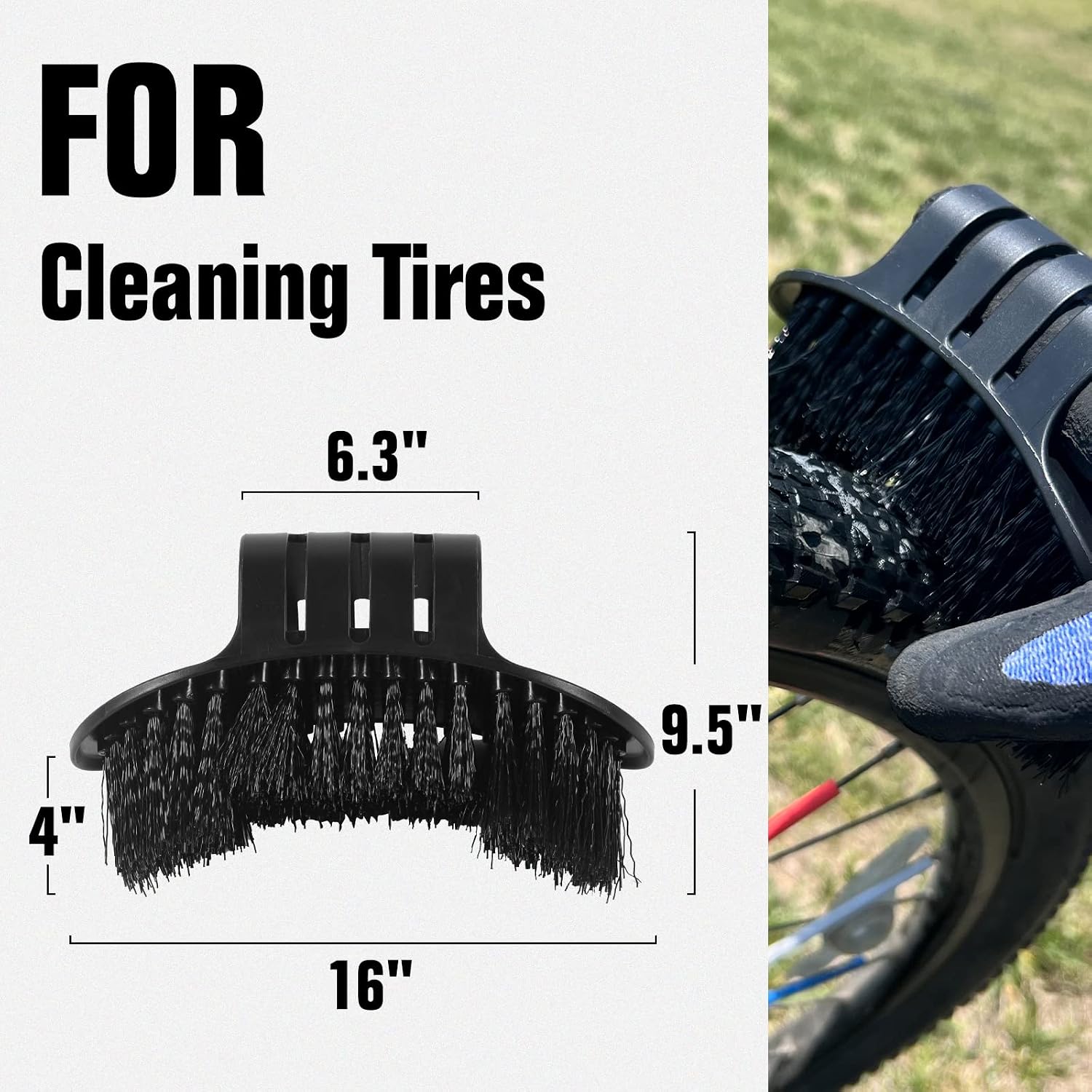 BWSHLF 6-Piece Bike Cleaning Kit Brushes Mitt Bag for All Bike Types