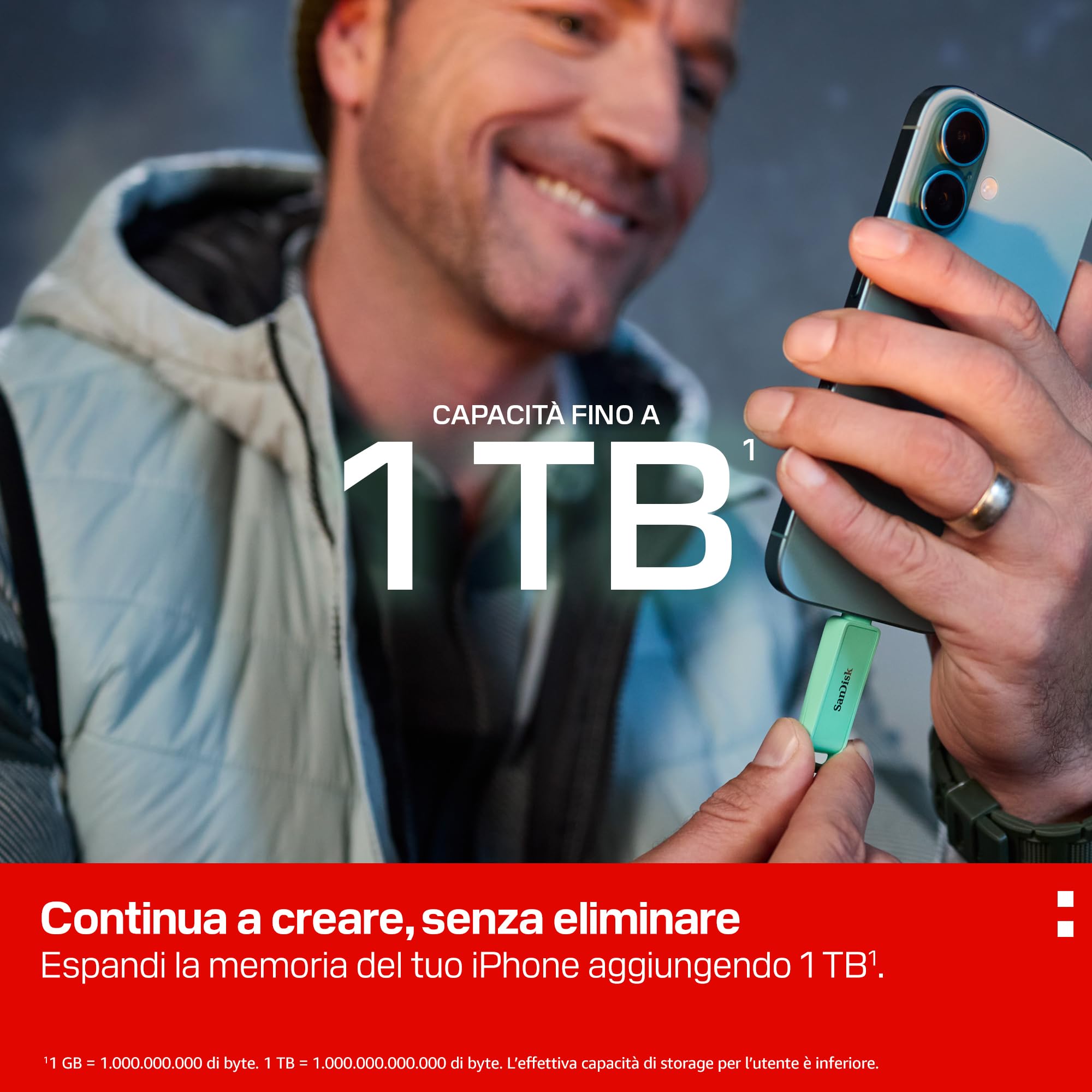 SANDISK Unità per telefono con USB Type-C 512 GB (per smartphone, tablet e computer, velocità fino a 150 MB/s, backup automatic, recupero dati) - Seafoam Green