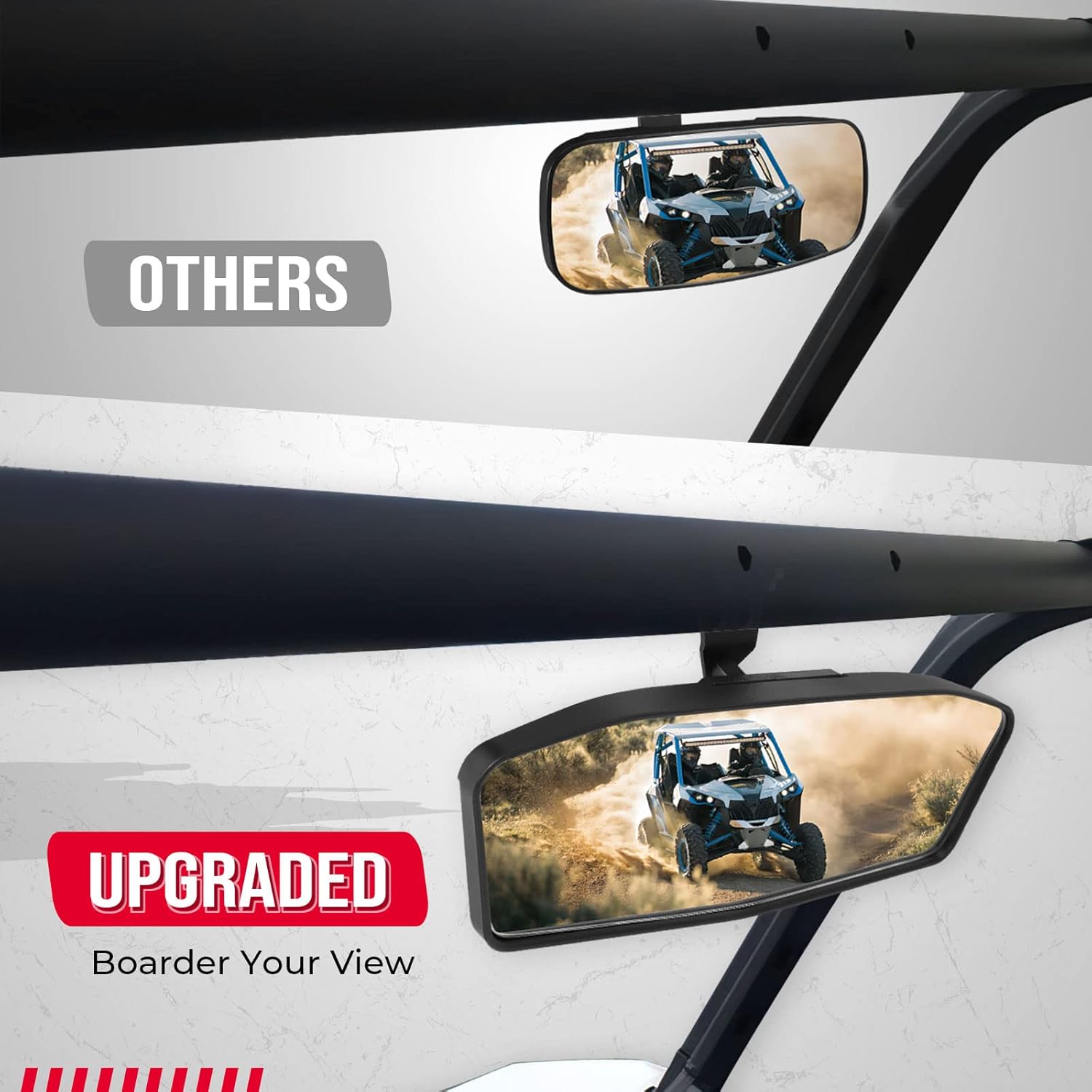 Kemimoto UTV Center Mirror, Rear View Center Interior Mirror Compatible with 2018-2025 Can Am Maverick Trail Sport MAX Commander Replace OEM 715004924 715003638