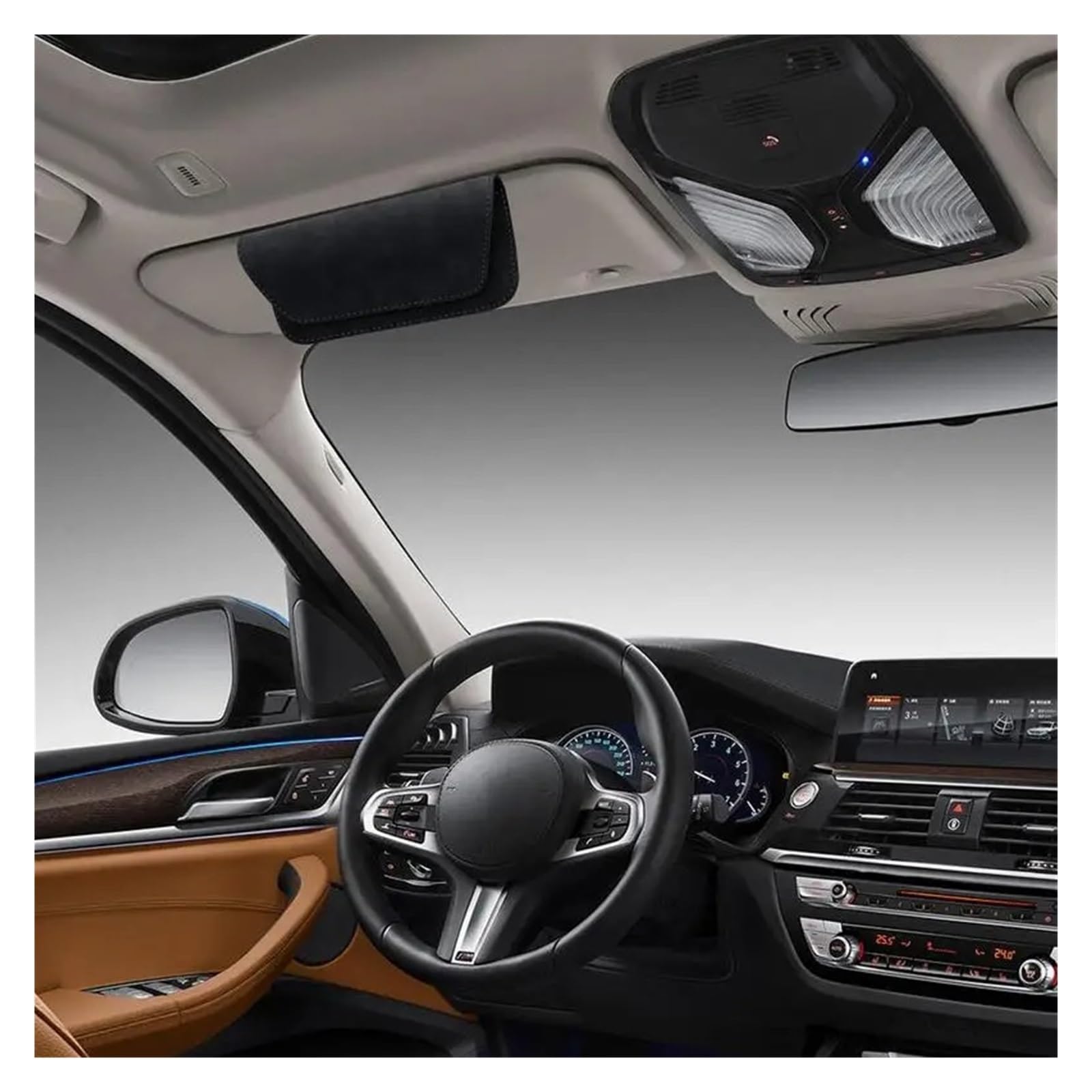 Sonnenblenden Brillenhülle Auto Tragbarer Auto-Sonnenschutz Brillenclip Lederhalter Mit Magnetverschluss Aufbewahrungsbox Für Sonnenbrillen(Gray)