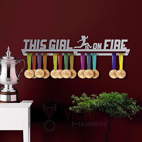 Miniatura 3 de Colgadores de medalla de fuego para colgar en la pared, soporte de metal para galardones de metal, 100% acero inoxidable para campeones