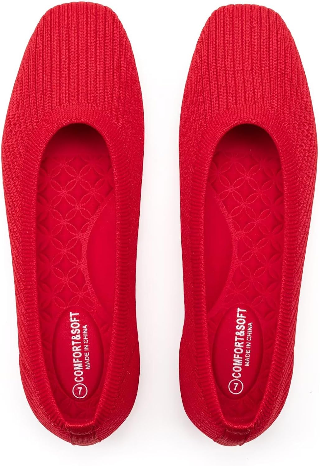 Frank Mully Women's Flats Square Toe Flats Comfortable Slip on Washable Ballet Flats Shoes for Women Dressy Work