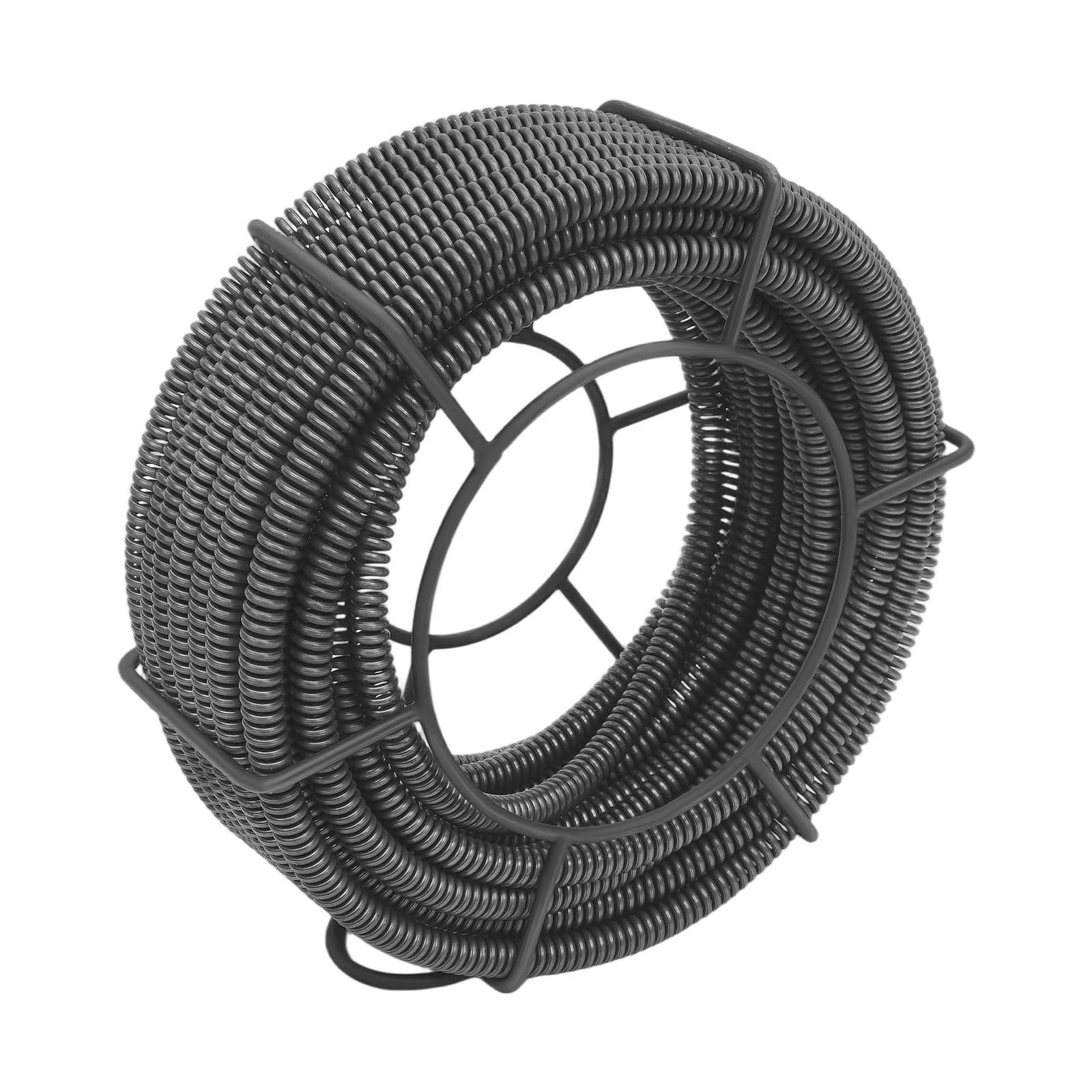 Espiral de limpieza de tuberías de 20 m, espiral flexible, con estante de almacenamiento para cocina, baño, contra obstrucciones en tuberías de desagüe