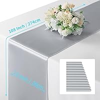 Vista 68 de Manyshofu 12Pcs Satin Orange Table Runner - 12 x 72 Inch Long Size, Party Table Runner Decor Bright & Smooth Wedding Decorations Table Runners for