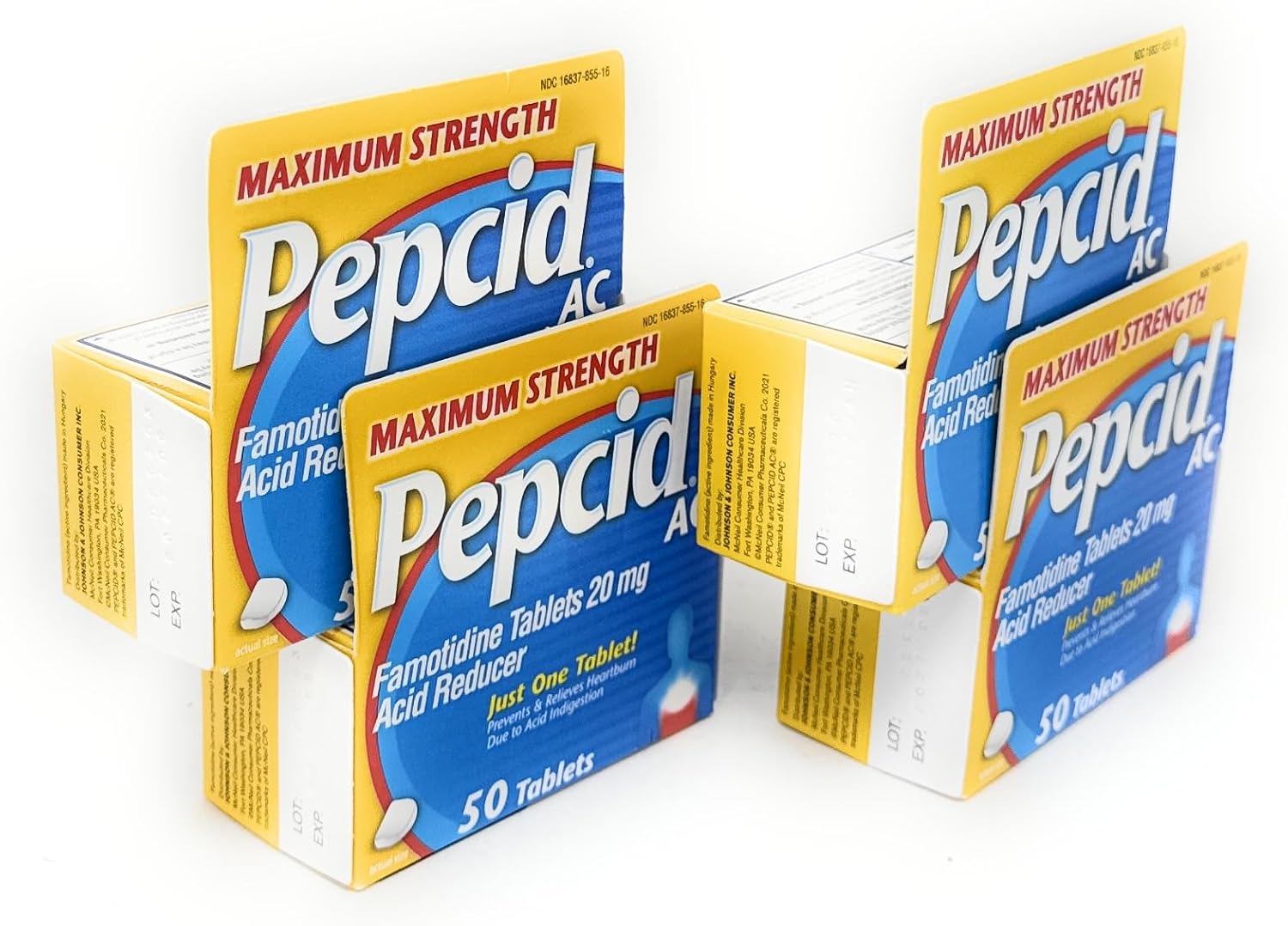 Pepcid AC Tablets Maximum Strength - 50 ct, Pack of 4