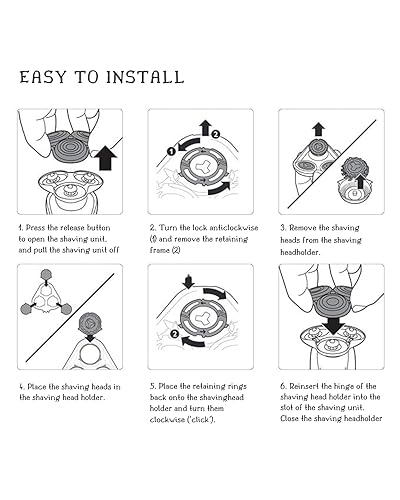 Miniatura 3 de Kian ZF - Cabezales de repuesto compatibles con Norelco serie 9000, cabeza Philips SH90, cabezales de repuesto Philips Norelco Series 9000,