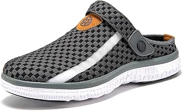 Clogs Mules Men Women Beach Garden Slippers Breathable Mesh Clogs Summer Beach Shoes Non-Slip Flat Slippers