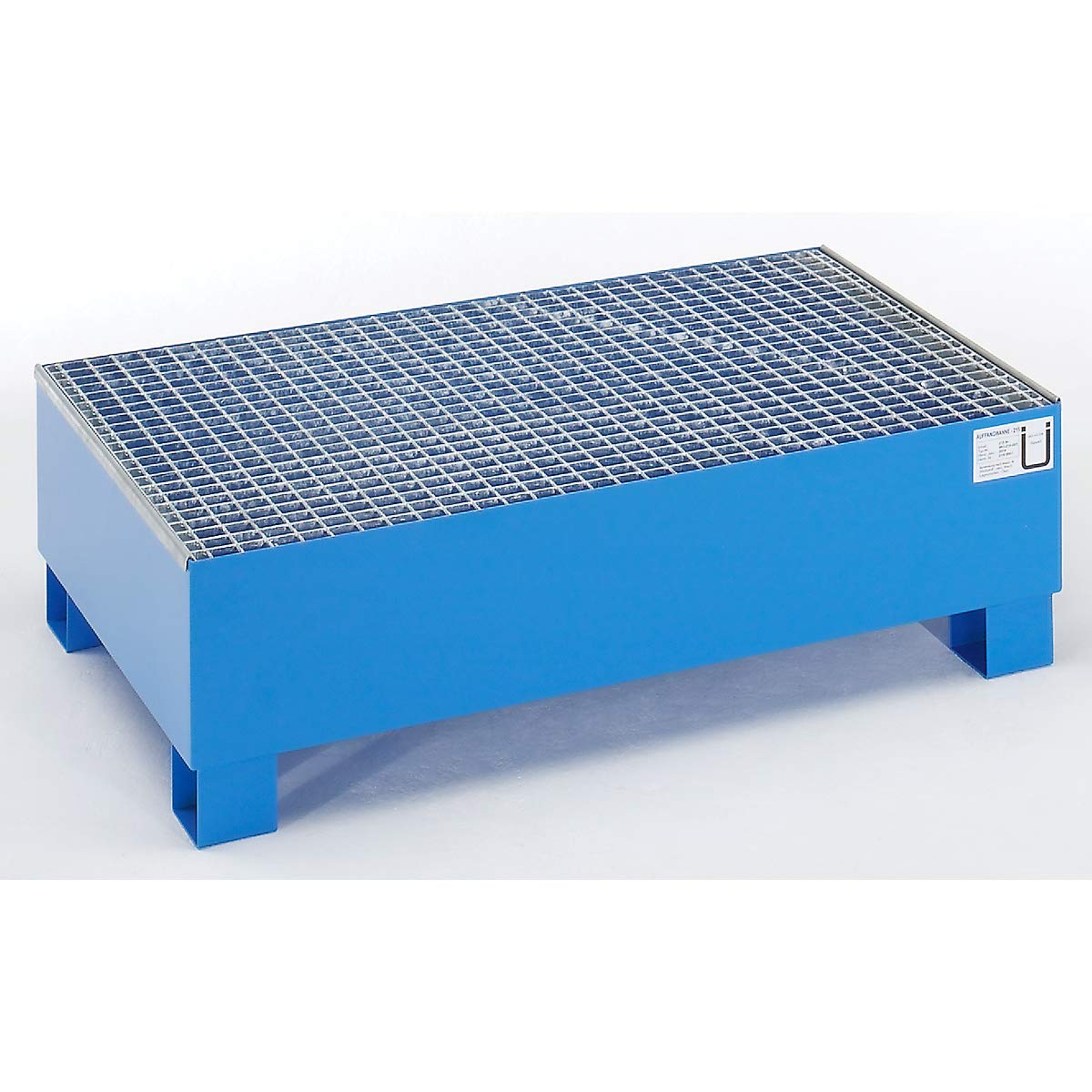 Eurokraft Basic Vasca di Raccolta Acciaio per Fusti 200 l 1200 x 800 x 360 mm Blu