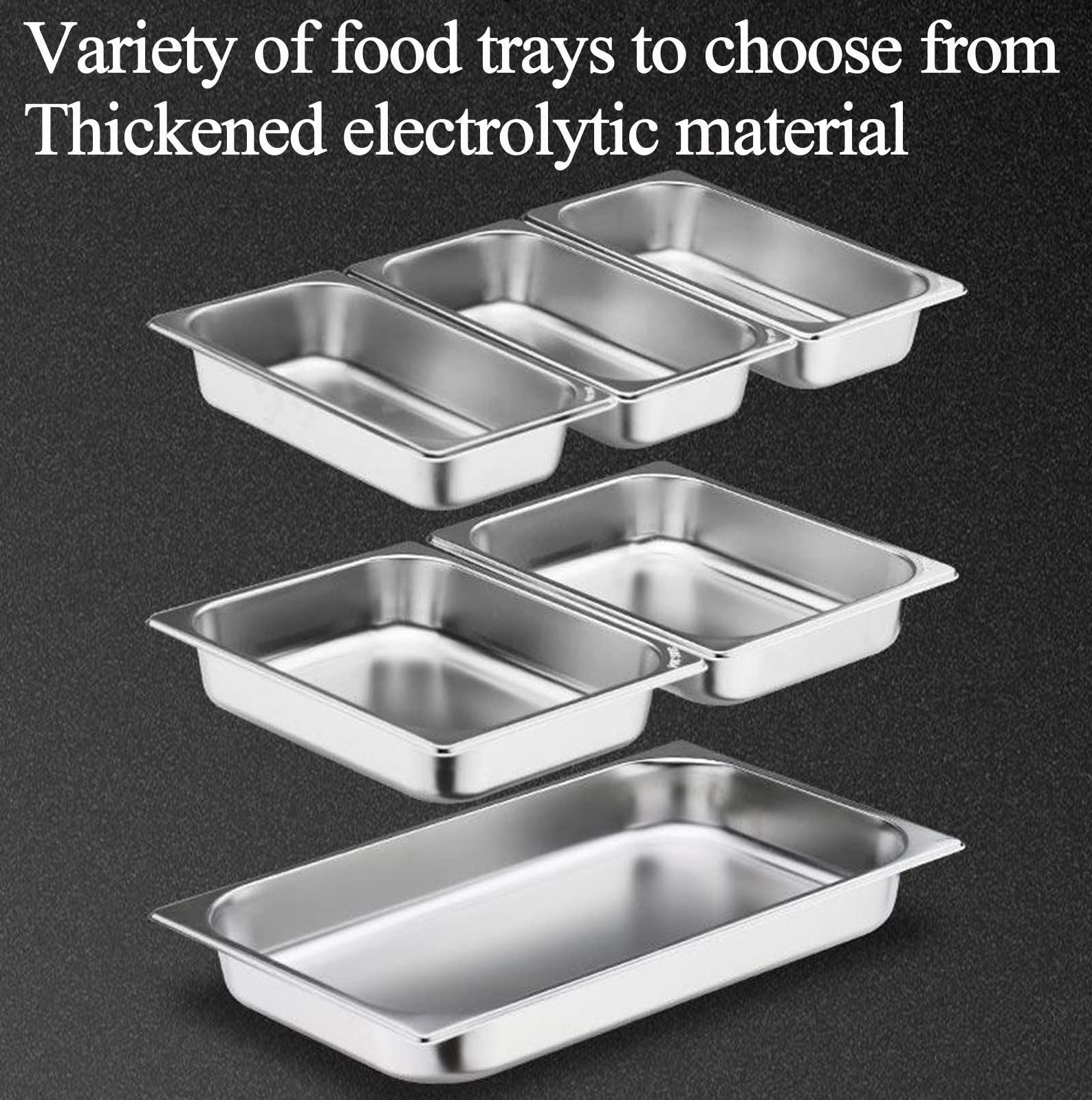 Chafing Dish Buffet Eléctrico, Calentador de Alimentos de Acero Inoxidable con Tapa Transparente, Servidor de Buffet para Boda, Fiesta, Banquete y Catering, GN 1/1, 1/2, 1/3 Opcional, 9L