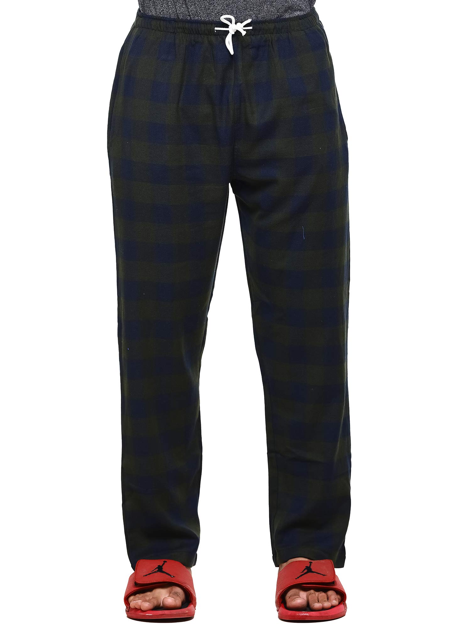 twist Men's Cotton Checkered Casual Night Pyjama Pant (Green)-picture-30