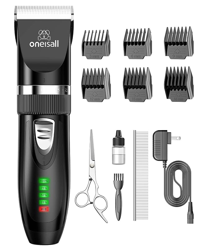 oneisall Quiet Cat Clippers for Matted & Long Hair 2-Speed Cat Grooming Kit Black