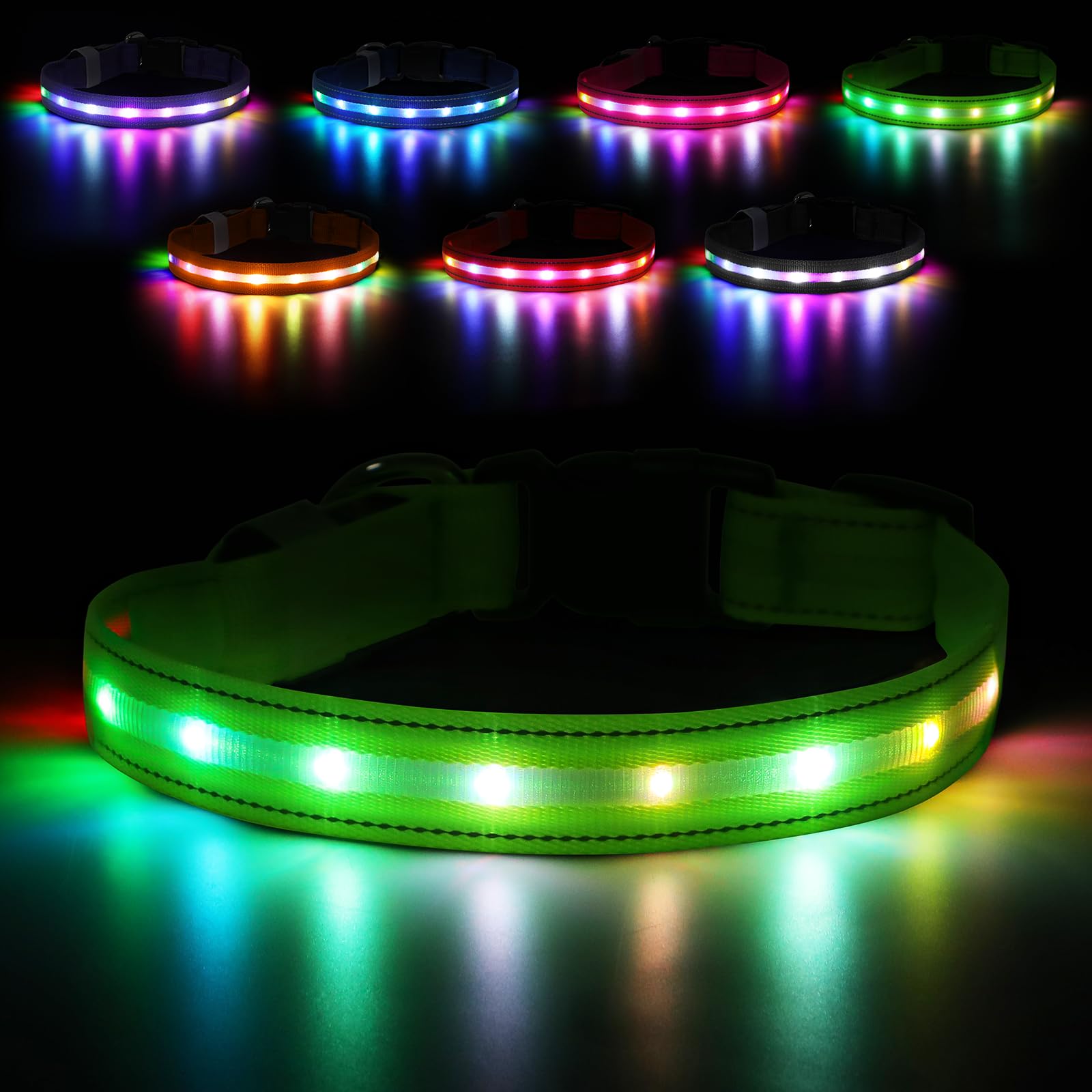 Jewyow RGB LED Dog Collar
