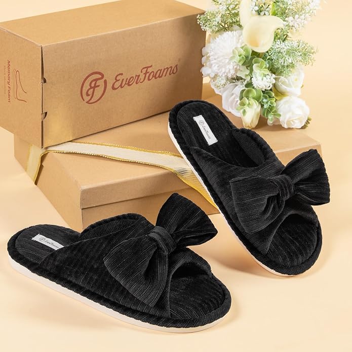 Pantuflas EverFoams Mujer Punta Abierta Lazo Suela Antideslizante miniatura 7