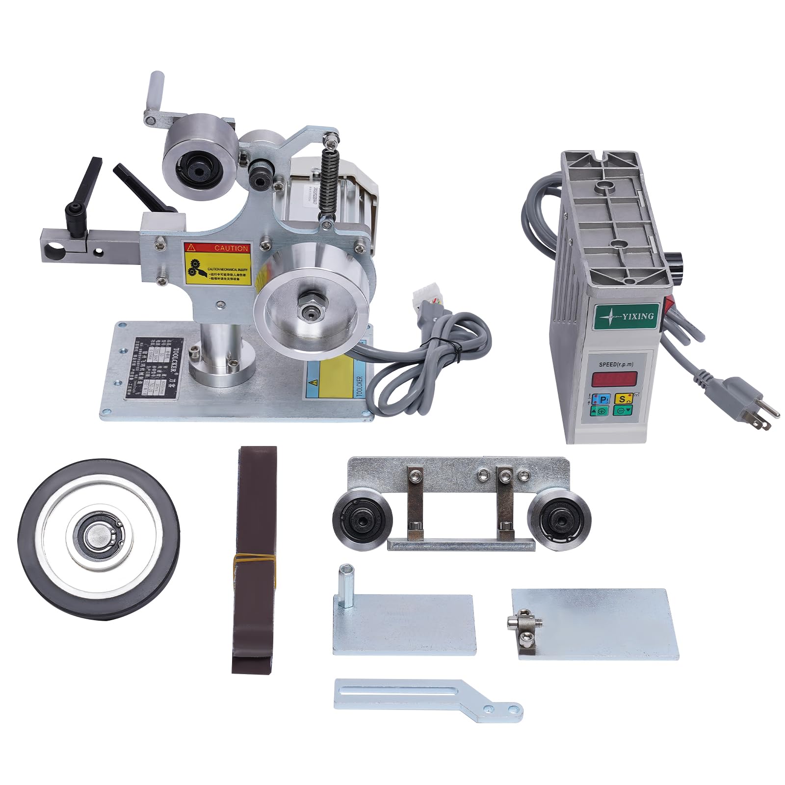 Belt sander, multifunctional benchtop belt sander, vertical/horizontal belt sander and polisher, 1x30” with motor for grinding and polishing knives, DC brushless motor, 550W.