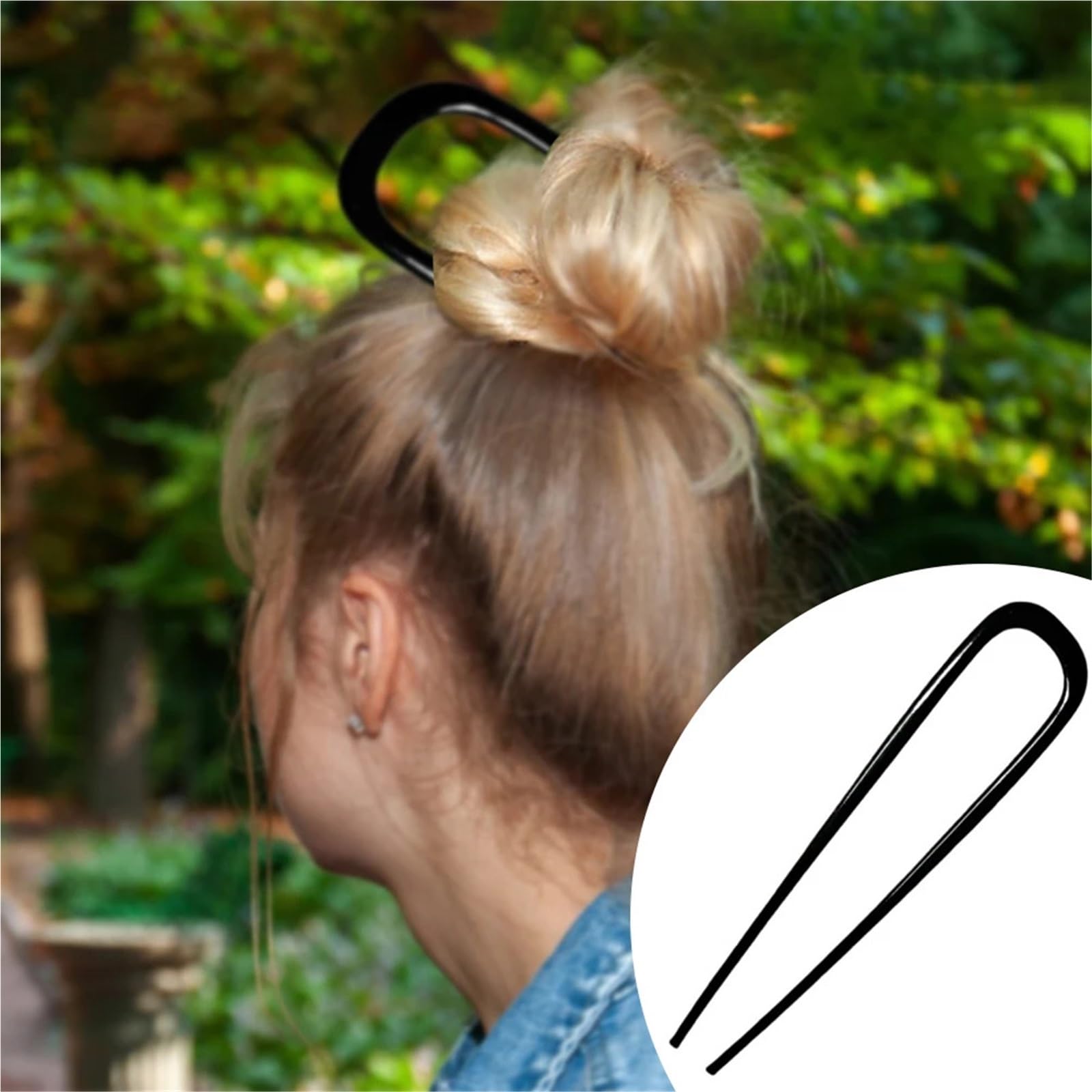 Horquillas para el pelo en forma de U, 15 unidades, largas y gruesas, en forma de U: elegantes accesorios para el cabello de aleación dorada y plateada para moño de mujer (plata)