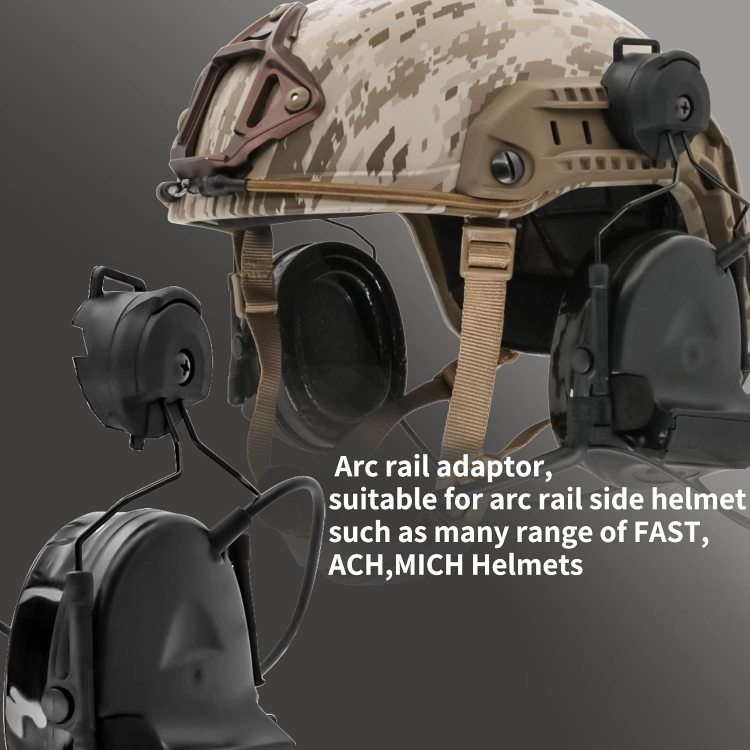 Tactical Headset with ARC Rail Adapter Hearing Protection with Gel Ear Pads for Airsoft Sports