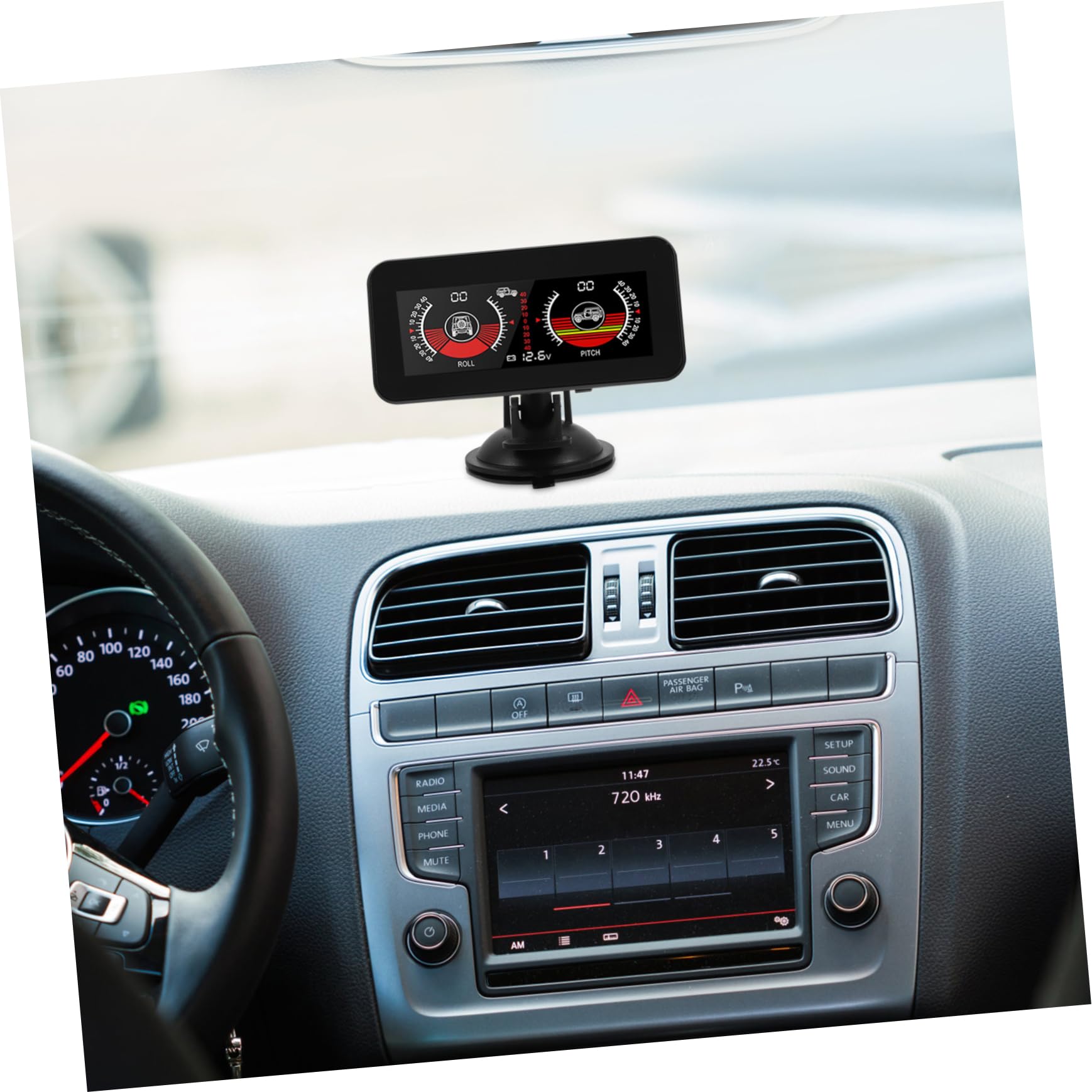 PartyKindom Medidor De Inclinación Para Coche Medidor De Equilibrio Automático Digital Accesorio De Monitor De Vehículo Para Carretera y Diario