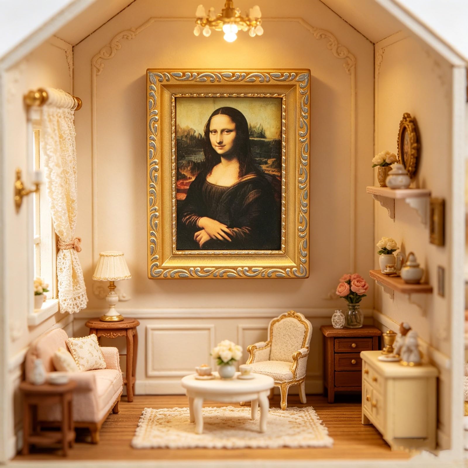 モナリザ ミニチュアアート ディスプレイアート Amazon.com: LUOZZY Mini Mona Lisa Painting Model Wall Art