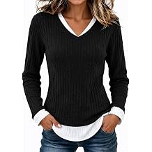 Womens Long Sleeve Shirts Lightweight Tunic Sweaters