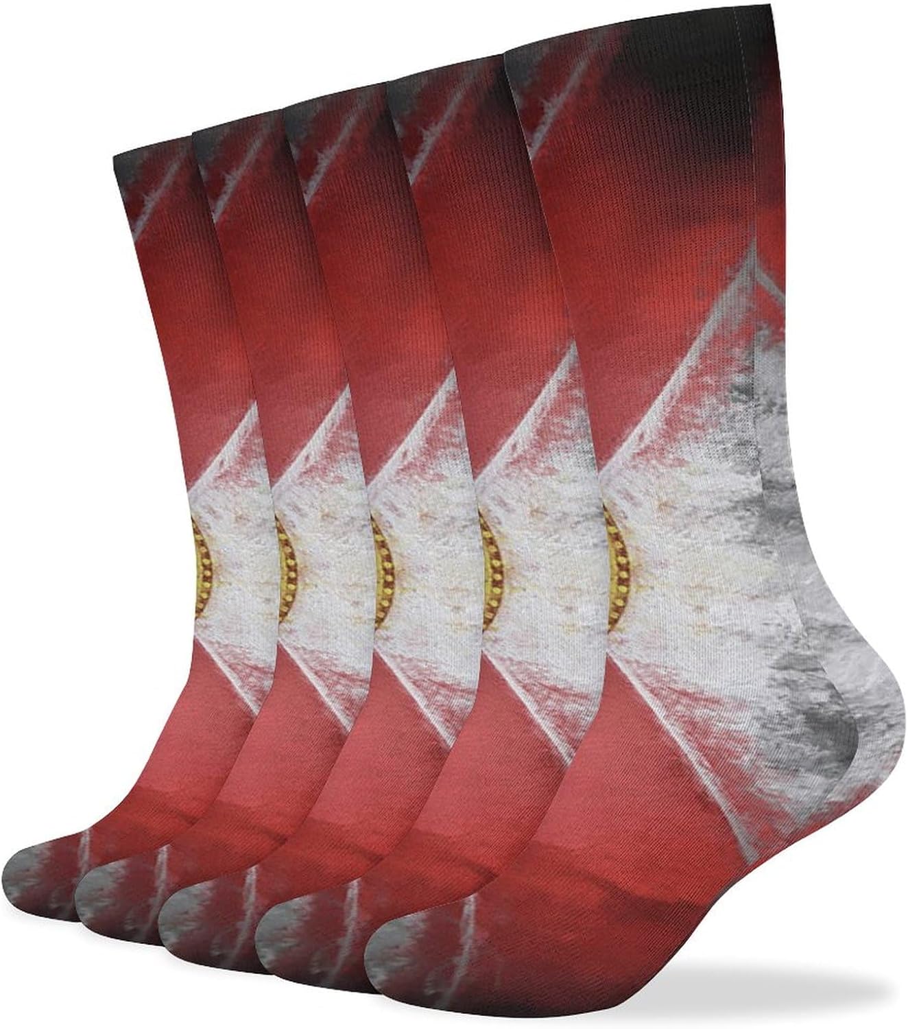 Zakqeik Brazilian Flag Pack of 5 Womens Socks Winter Warm Hiking Socks Funny Calf Athletic Socks