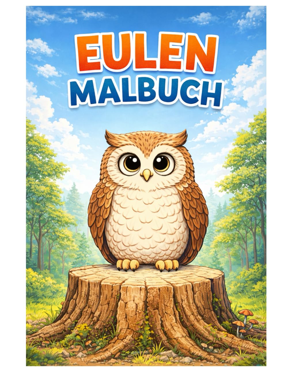 Eulen Malbuch: 50 niedliche Ausmalbilder mit liebevoll gestalteten Wald-Eulen – Für Kinder und Erwachsene zum Entspannen und Kreativsein