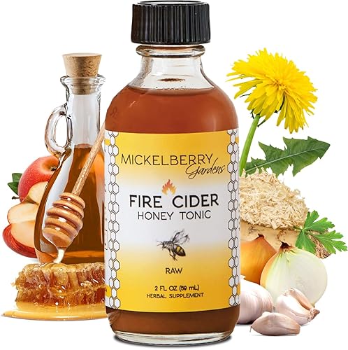 Miniatura 10 de Mickelberry Gardens Tónico de miel de vinagre de sidra de manzana con raíz de cúrcuma orgánica, raíz de jengibre y diente de león, digestión natural