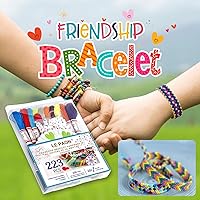 Vista 7 de LE PAON 20 skiens - Hilo de bordar, hilo de bordar, para pulsera de la amistad, hilo de manualidades con 200 cuentas, 1 rollo de hilo transparente