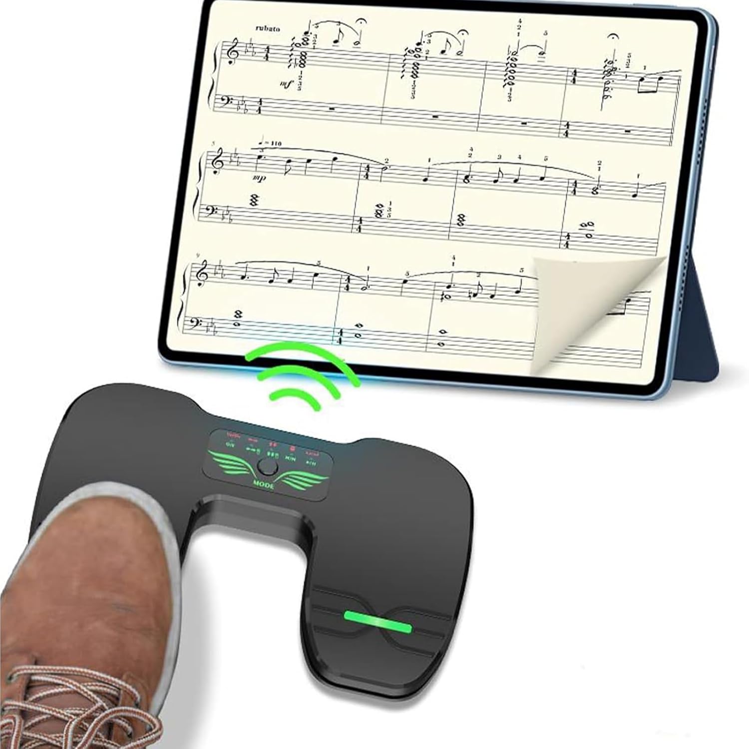 Wireless Page Turner Bluetooth Music Page Turner, Silent Turner Pedal for iPad Tablets Android IOS Phones Keyboard Foot Switches
