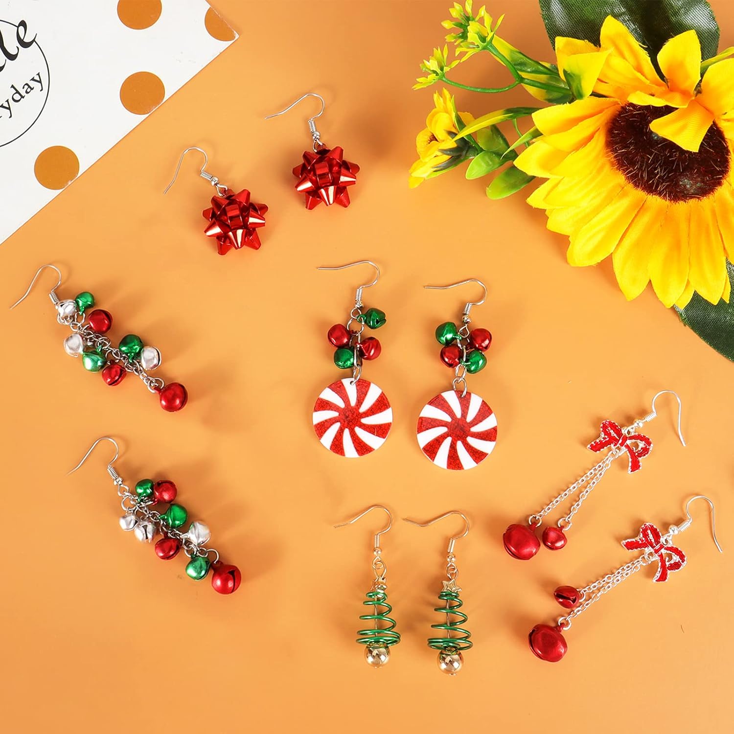 Christmas Earrings for Women Stocking Stuffers Christmas Tree Snowflake Bow Bell Dangle Earrings Xmas Holiday Jewelry Gifts Outfits Accessories - Image 2