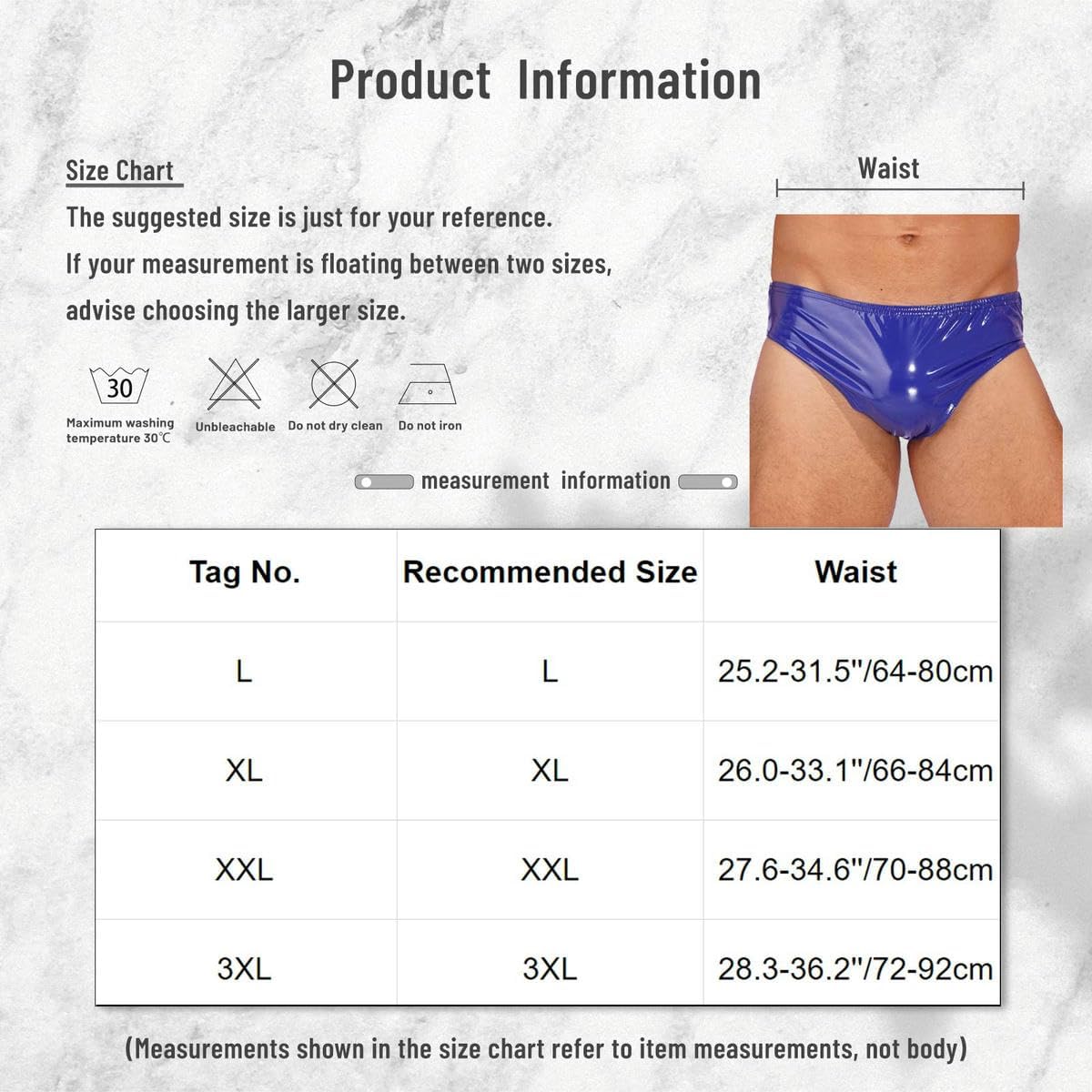Mens Patent Leather Underwear Pole Dancing Rave Costume Briefs Panties Elastic Waistband Underpants