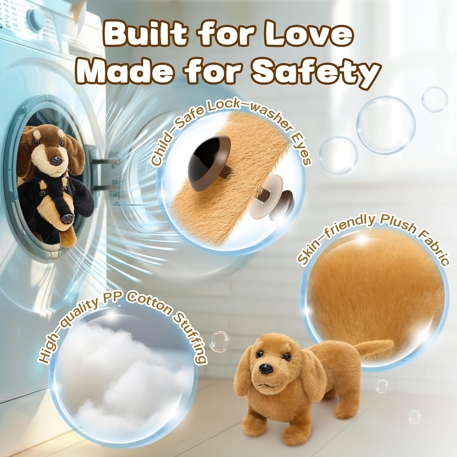 MorisMos 3 Packs Dachshund Stuffed Animals in Bulk,13'' Realistic Weiner Dog Toys for Kid Girl Boy Adult,Lifelike Weiner Dog Puppy Plushies,Bulk Small Stuffed Animal Dachshund Gifts for Birthday Party
