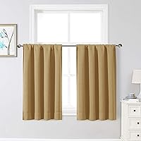 Vista 135 de Cortinas opacas para dormitorio, sala de estar, juego de 2 paneles de 54 pulgadas de largo, cortinas de oscurecimiento de habitación con aislamiento