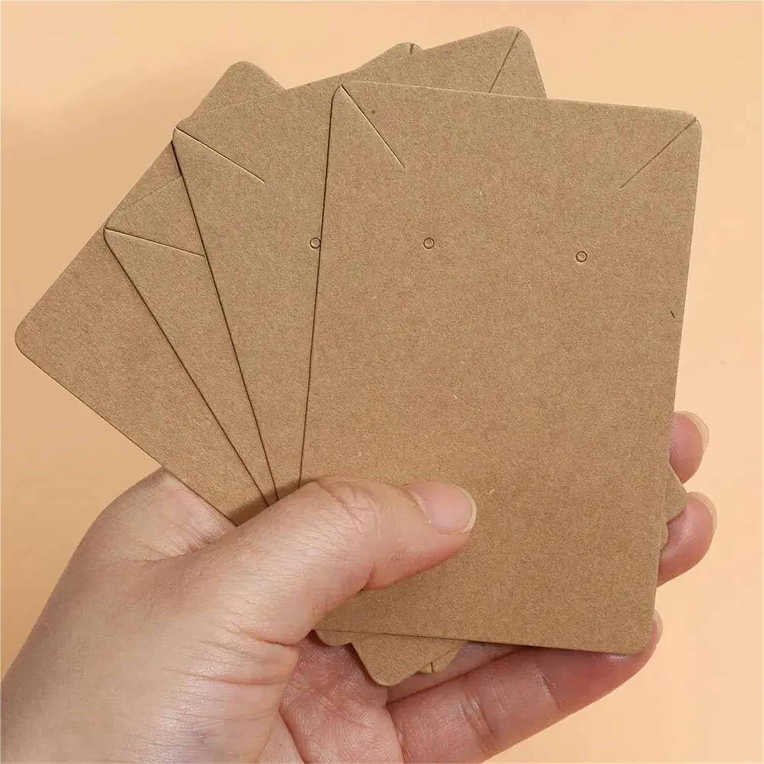 Earring Cards for Selling 500pcs 6x9cm Necklace Earrings Ear Studs Packaging Card Blank Jewelry Display Card Kraft Paper Card(White)
