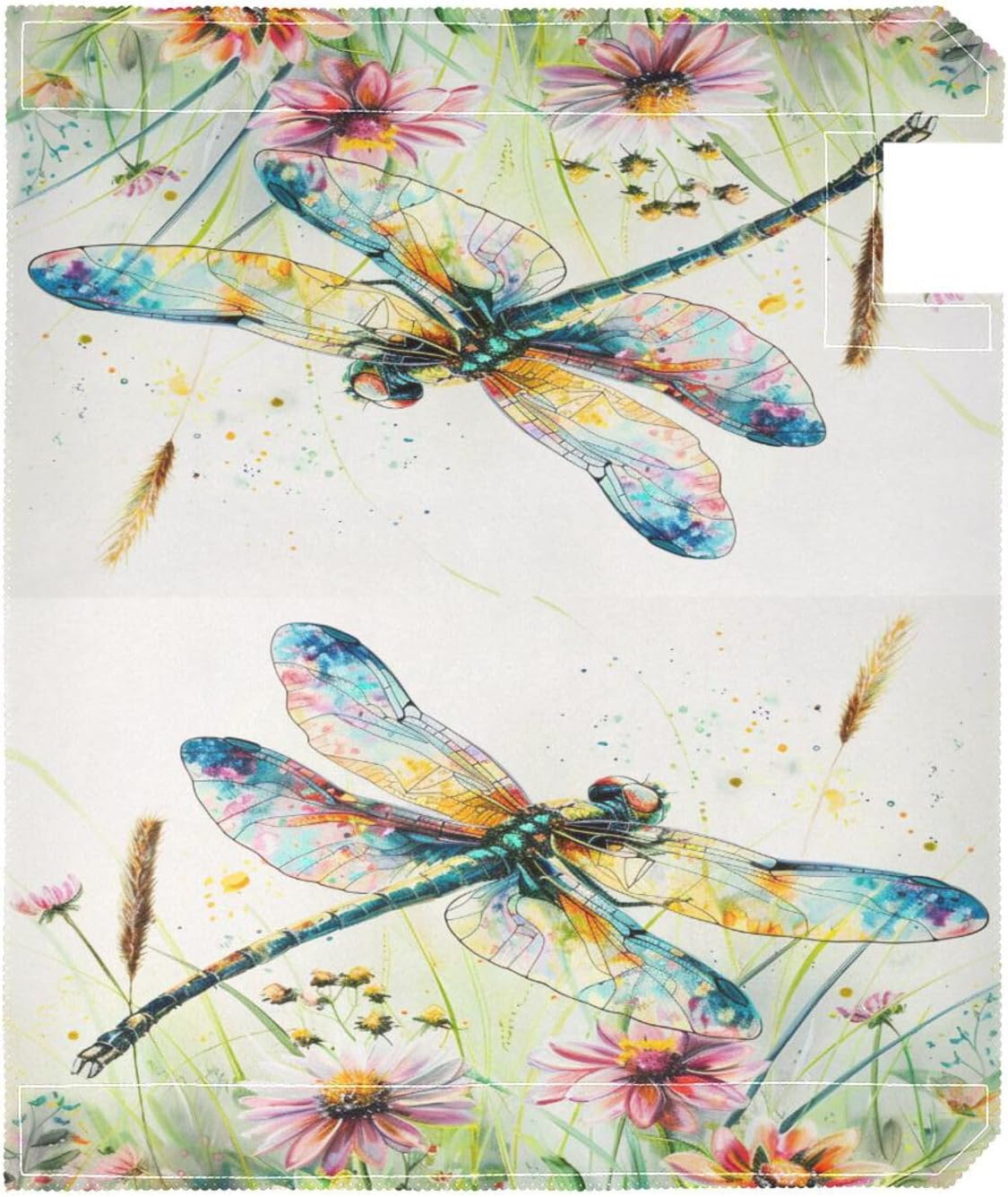 Spring Mailbox Covers, Dragonfly Wildflowers Painting Oxford Cloth Post Box Cover with Magnetic Strip for Garden Yard Decor image 2