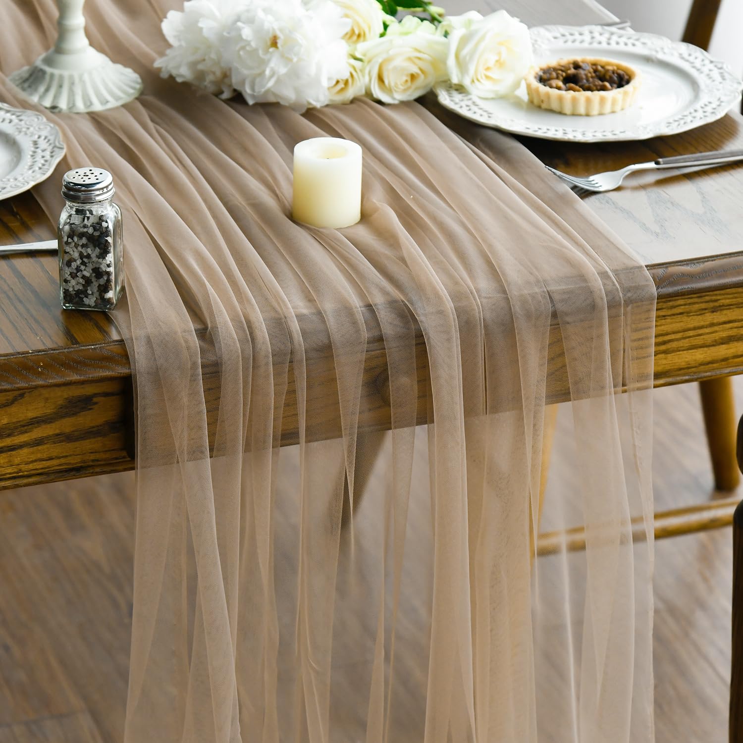 Artoid Mode Coffee Boho Cheesecloth Gauze Table Runner 150 x 300 cm โ image 1